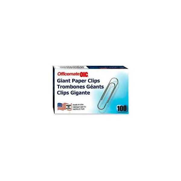 Officemate International Officemate® Giant Paper Clips, Silver, 100/Box